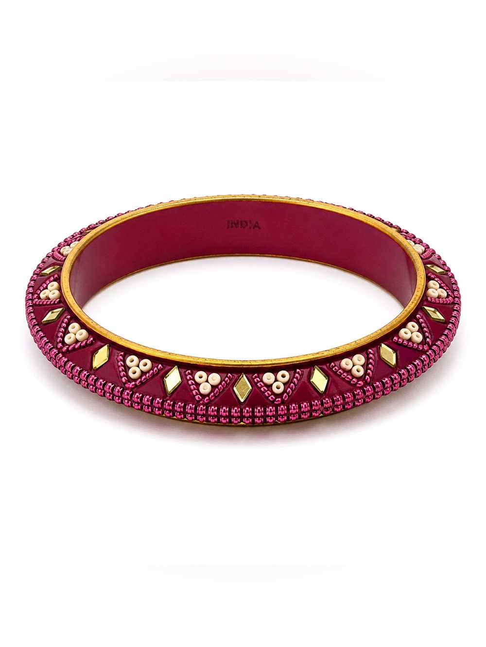 Vintage India Purple Embellished Bangle Bracelet